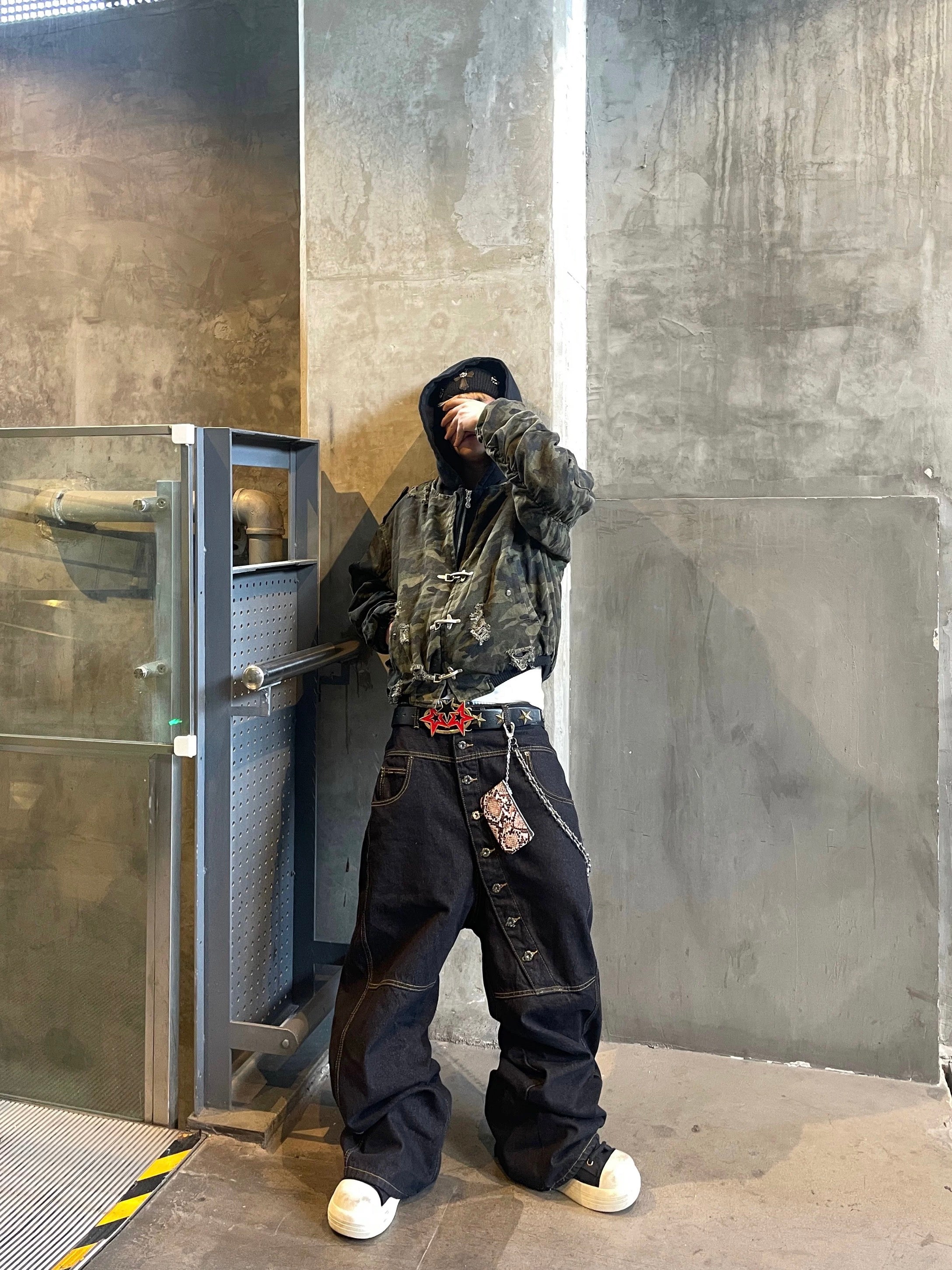 カモフラダメージフックジャケット znk000094