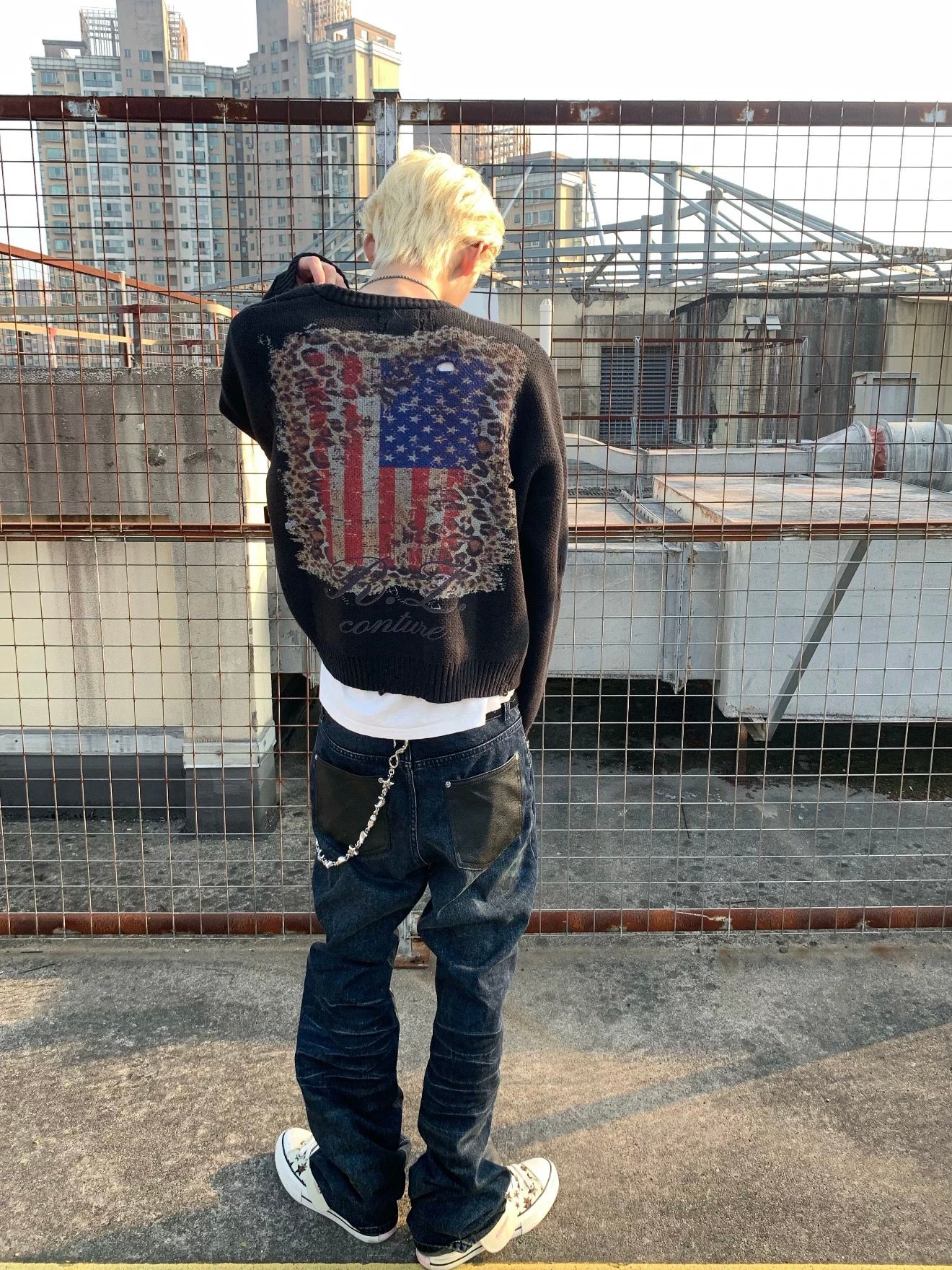 ダメージニットカーディガン znk000151