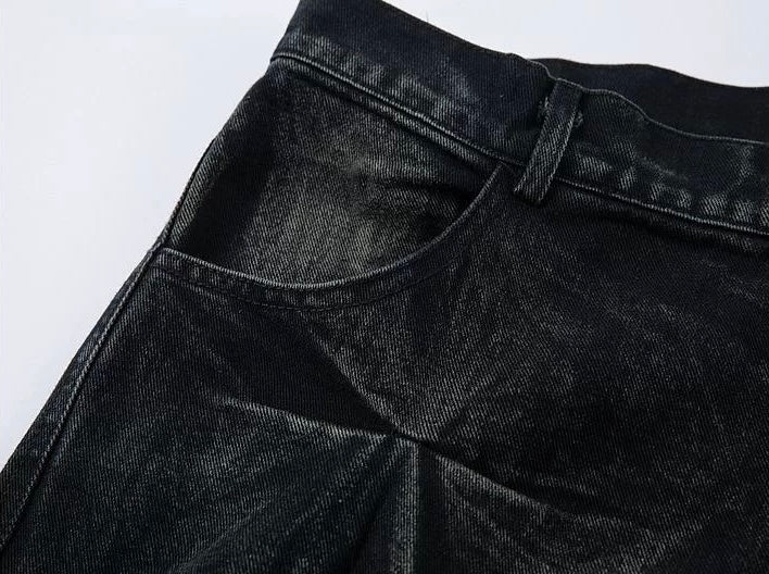 ジオメトリックバギーデニムパンツ znk000117