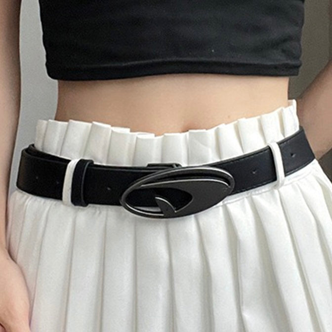 ブラックバックル シンプルレザーベルト SS-000679