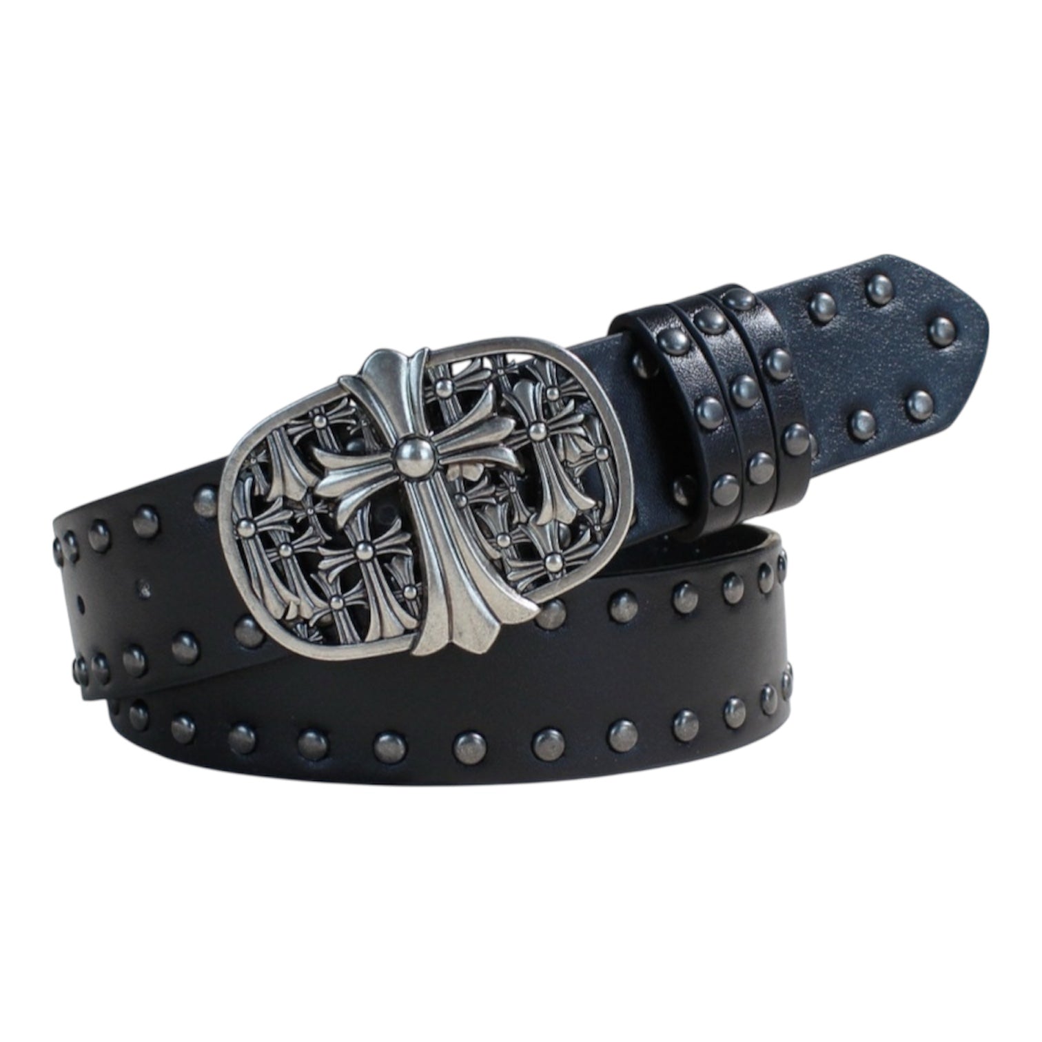 Cross Buckle Leather Belt znk000243
