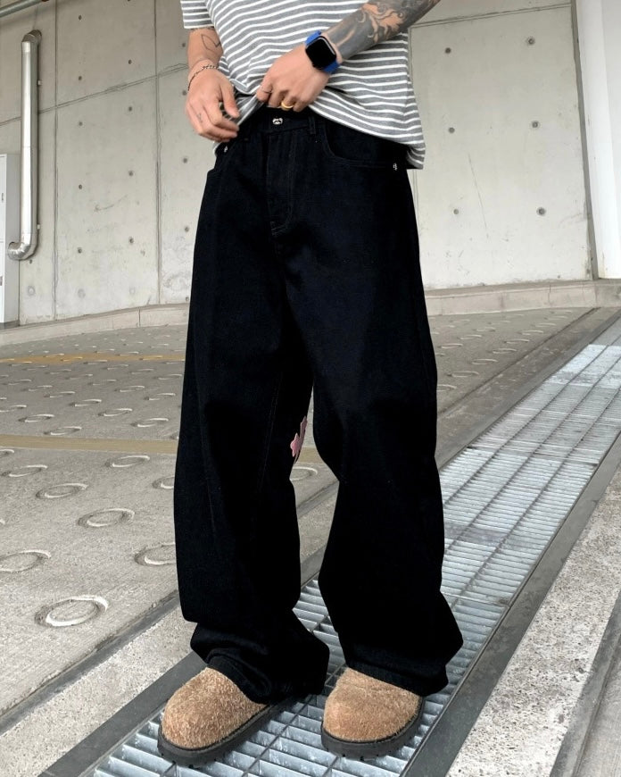 Multi Cross Wide Leg Jeans znk000252