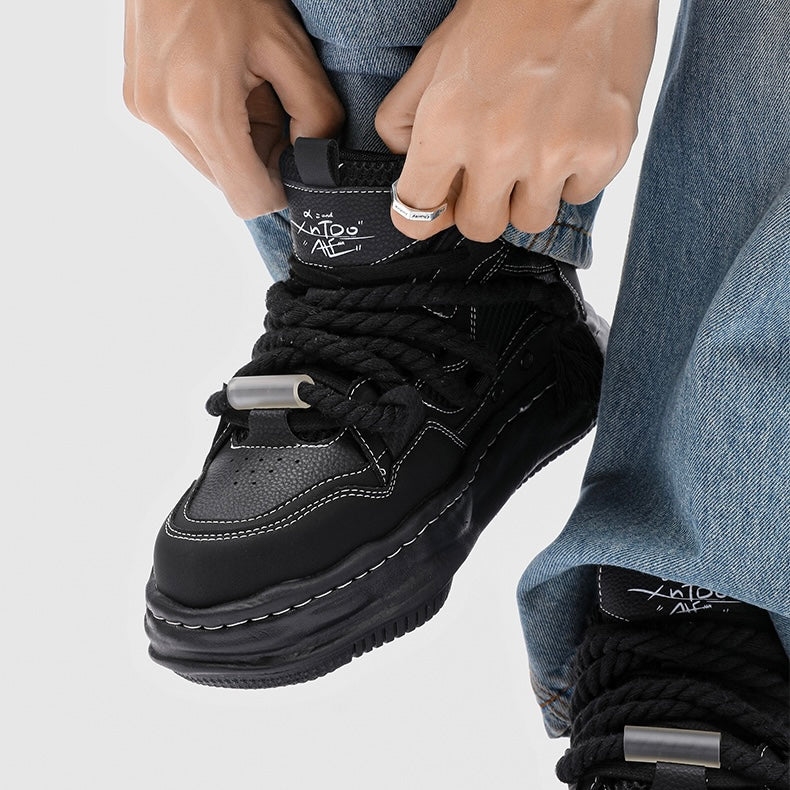 ブラックチャンキーロープスニーカー znk000009