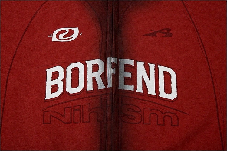 ストリート ジップパーカー BORFEND バックナンバー ロゴ入り フーディ SS-000690