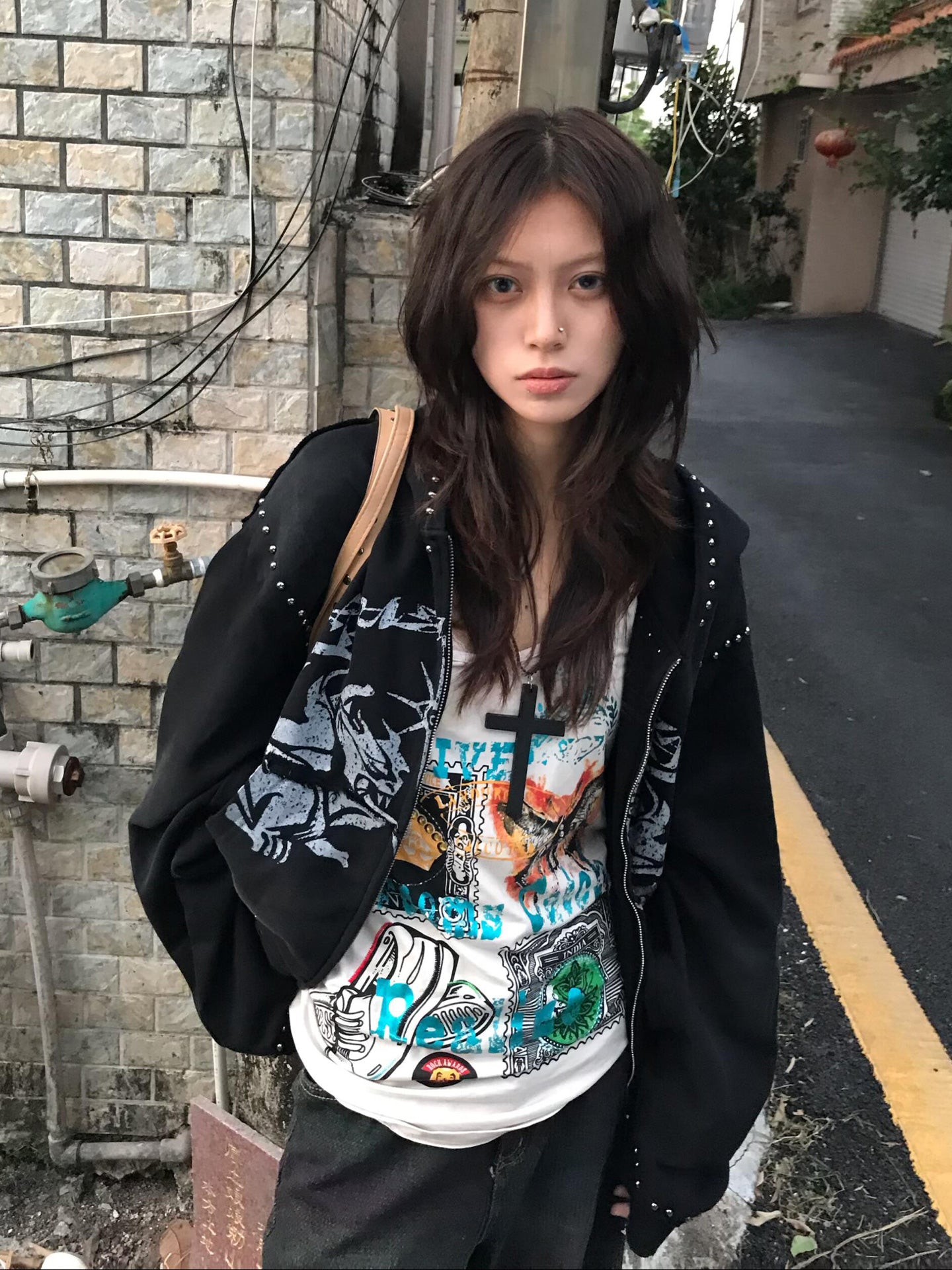 グラフィックスタッズパーカー znk000085