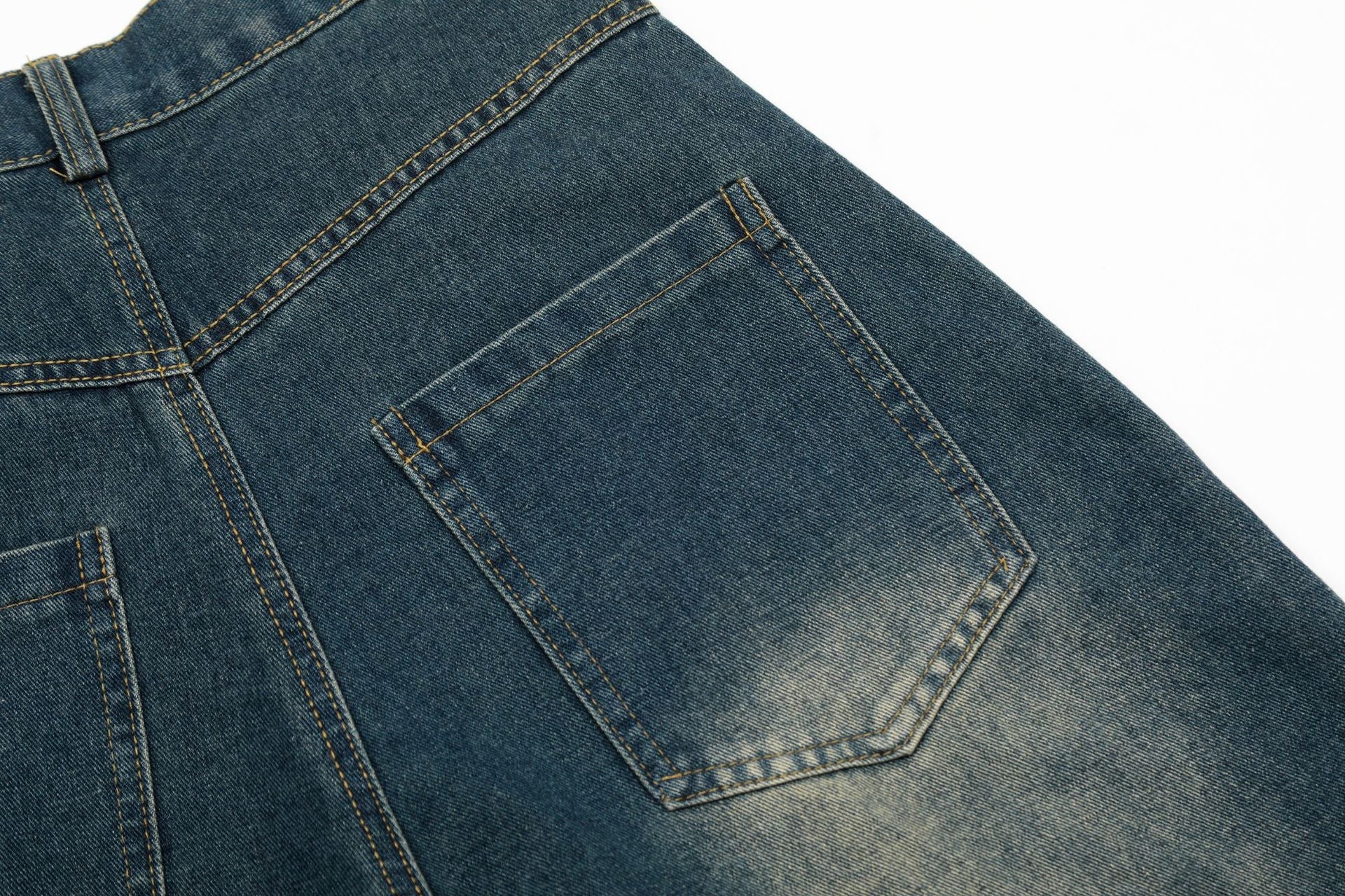 【2color】サイドライン×ダメージ加工 ワイドデニムパンツ SS-000296