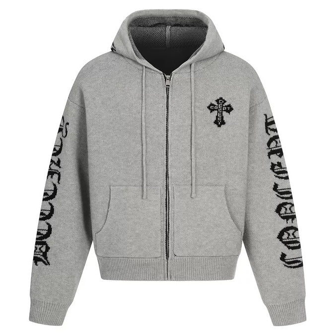 クロスロゴジップアップニットフーディ znk000080