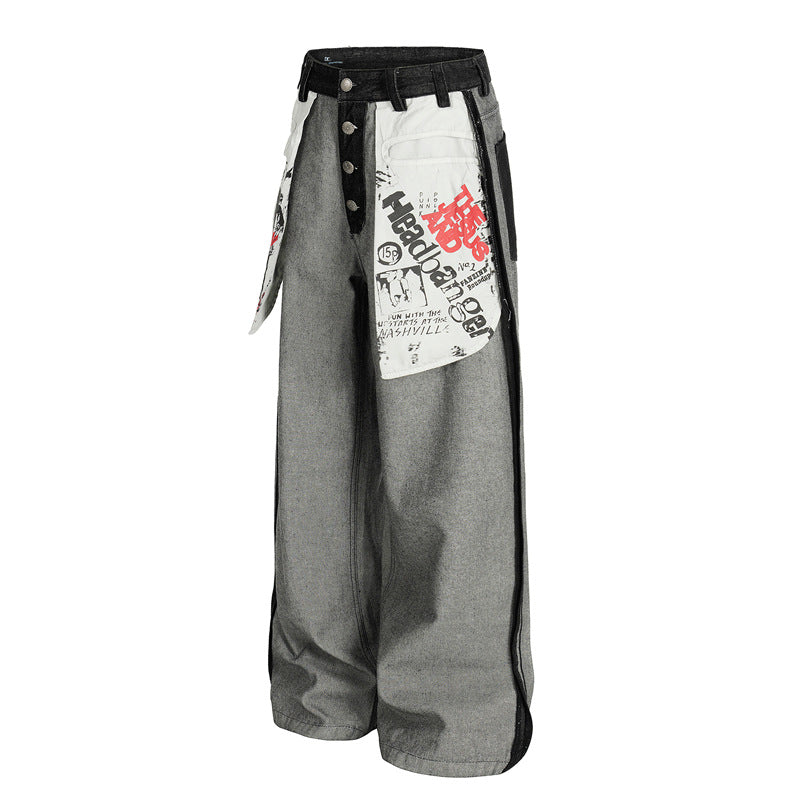 Dark Contrast Baggy Denim znk000287