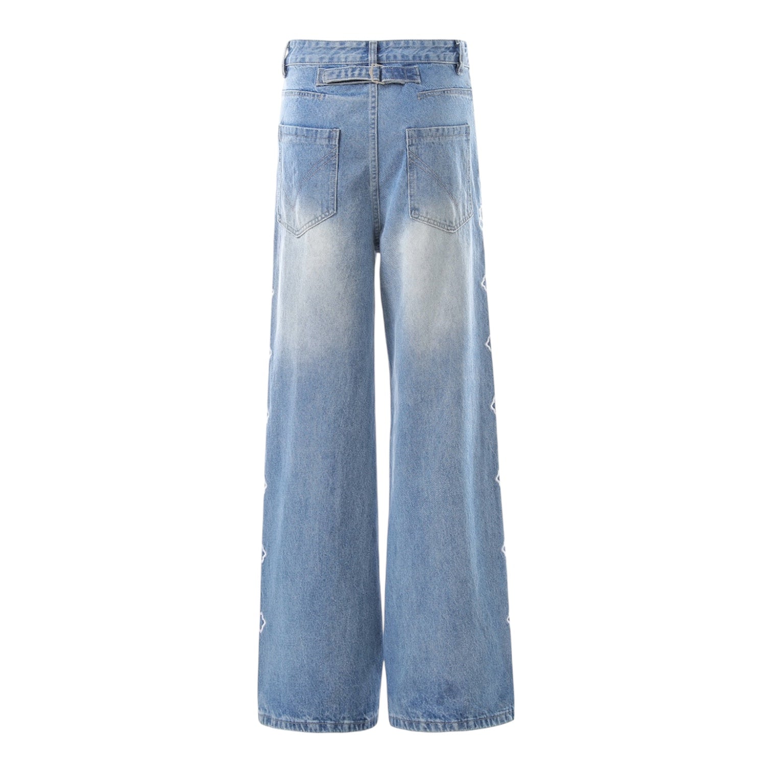 Side Cross Wide Denim Pants znk000266