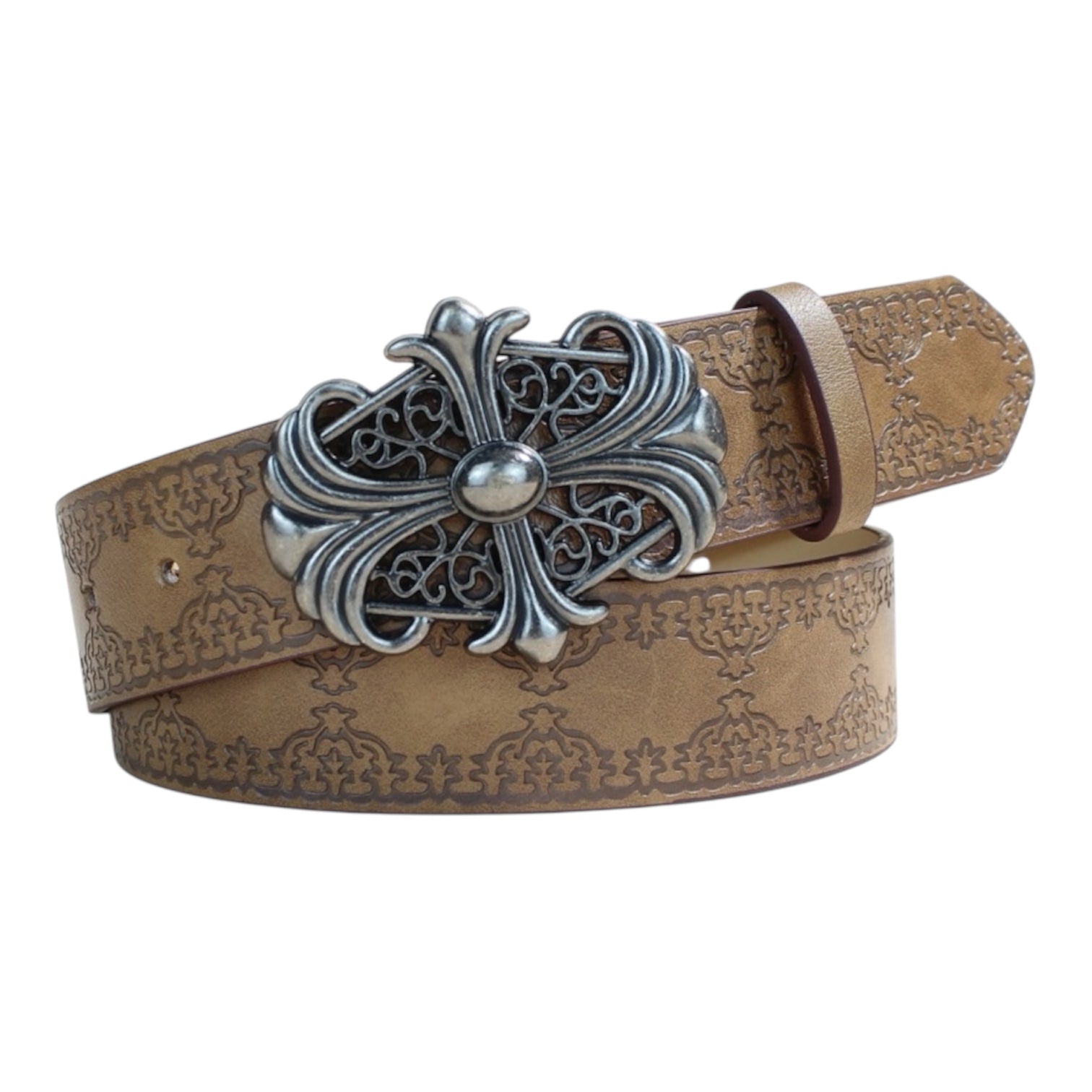 Ornate Silver Cross Waist Belt znk000239