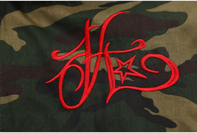 裏起毛ファー付き迷彩ボンバージャケット SS-000691