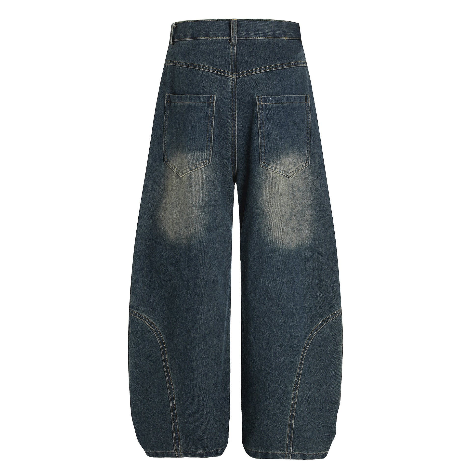 【2color】サイドライン×ダメージ加工 ワイドデニムパンツ SS-000296