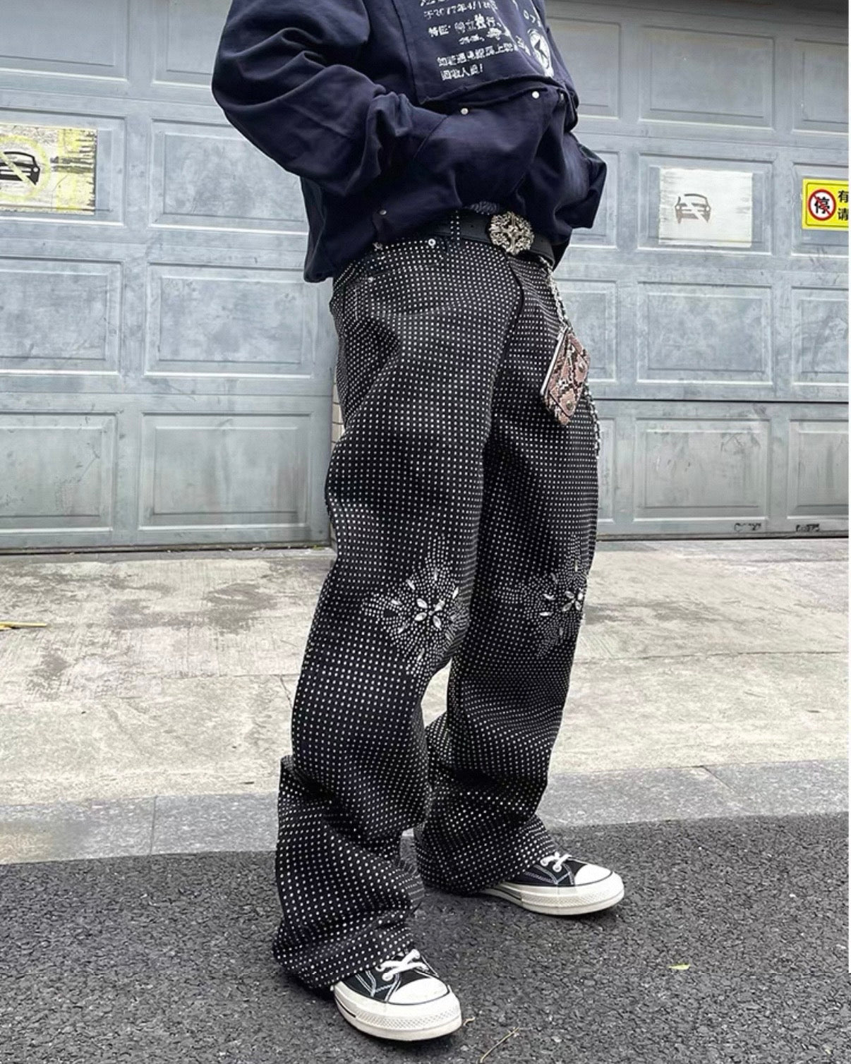 オーバードットデザインワイドデニム znk000092