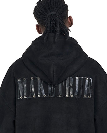 スウェードブラックフーディ znk000014