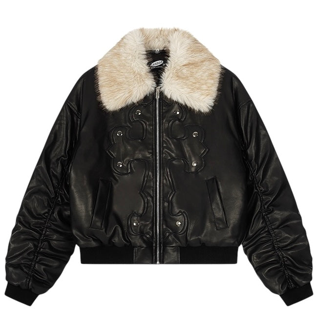 フェイクファーレザーブルゾン znk000102