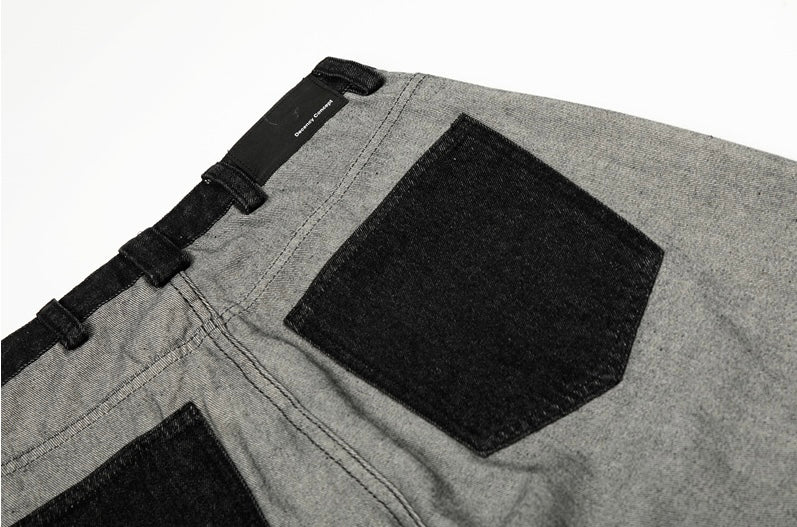 Dark Contrast Baggy Denim znk000287