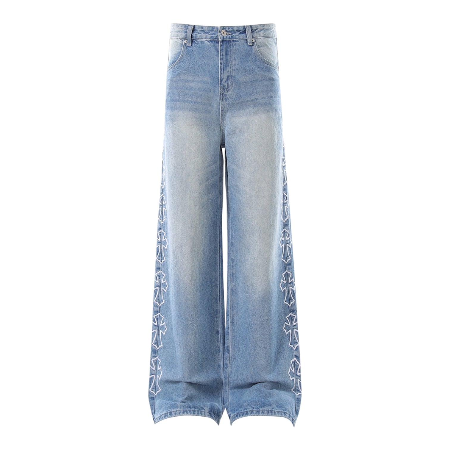 Side Cross Wide Denim Pants znk000266