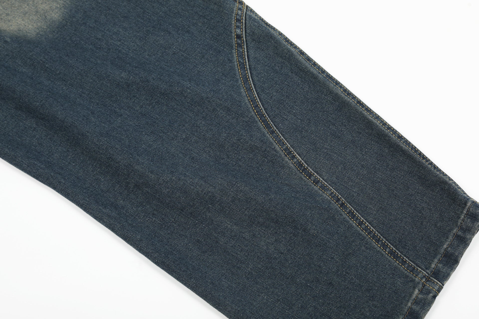 【2color】サイドライン×ダメージ加工 ワイドデニムパンツ SS-000296