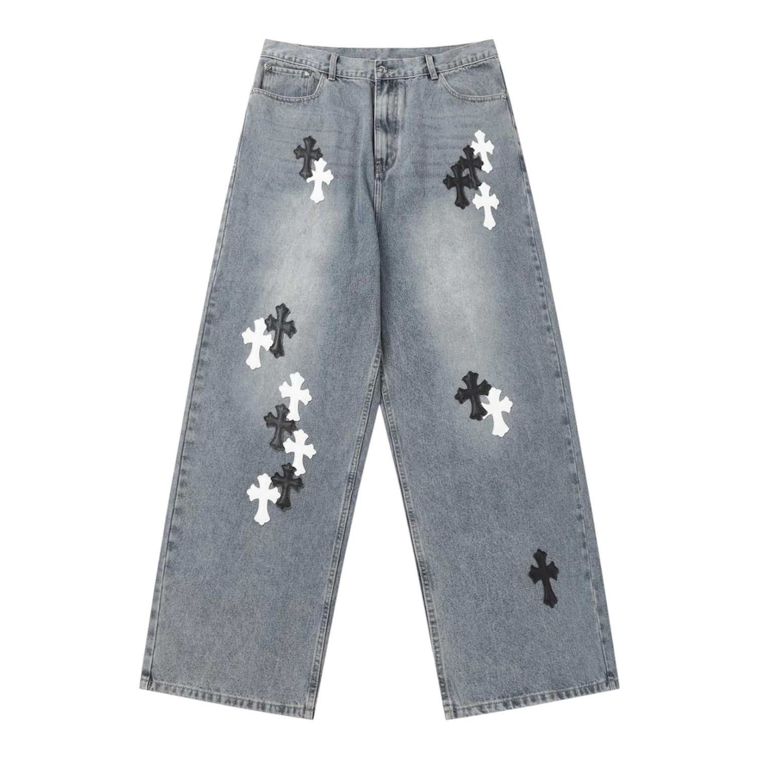 Cross Baggy Denim Pants znk000255
