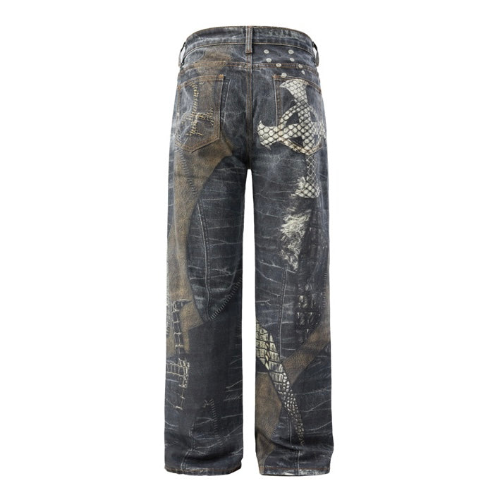 Reptile Skin Graphic Denim znk000230