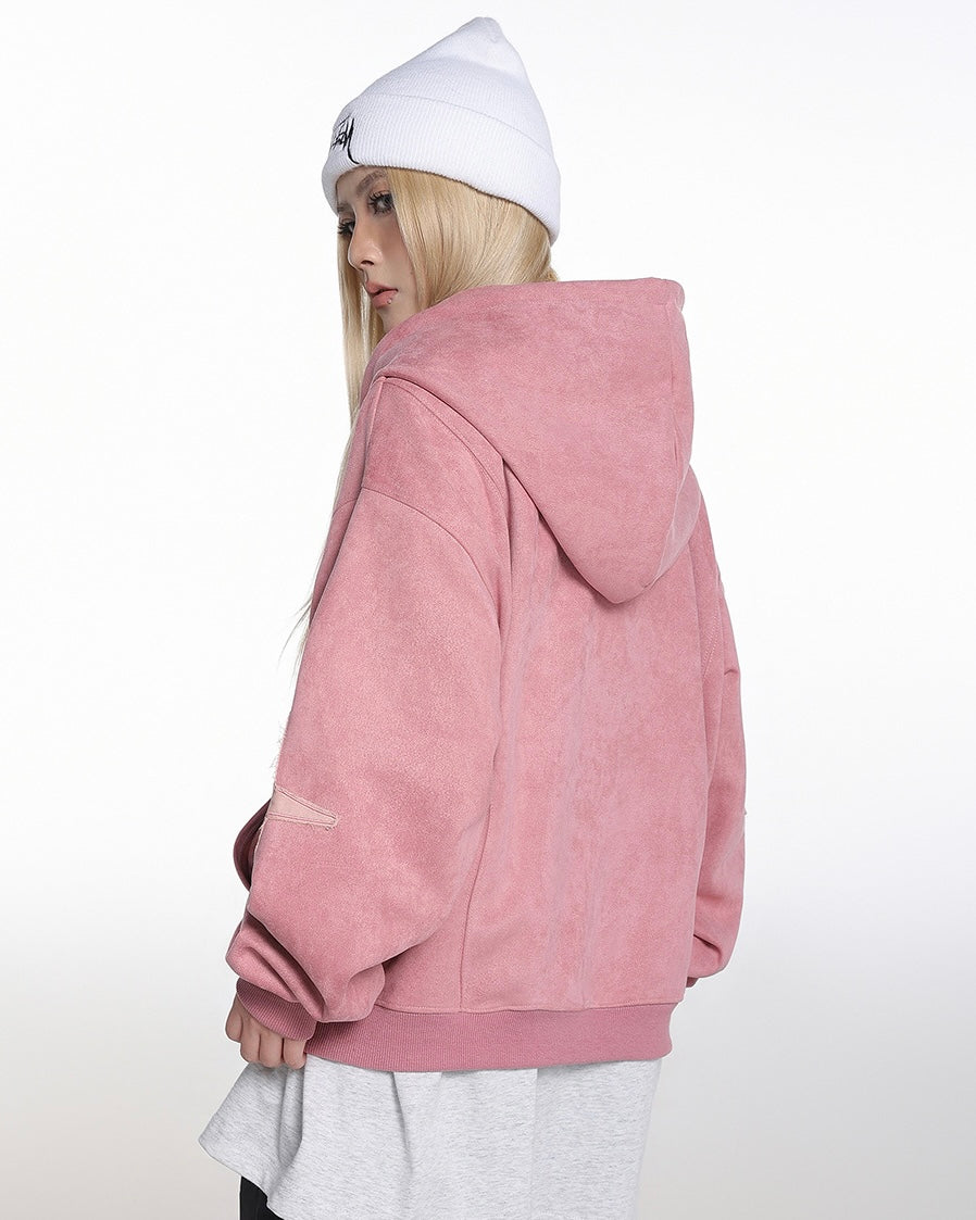 Graphic Washed Zip-Up Hoodie znk000204