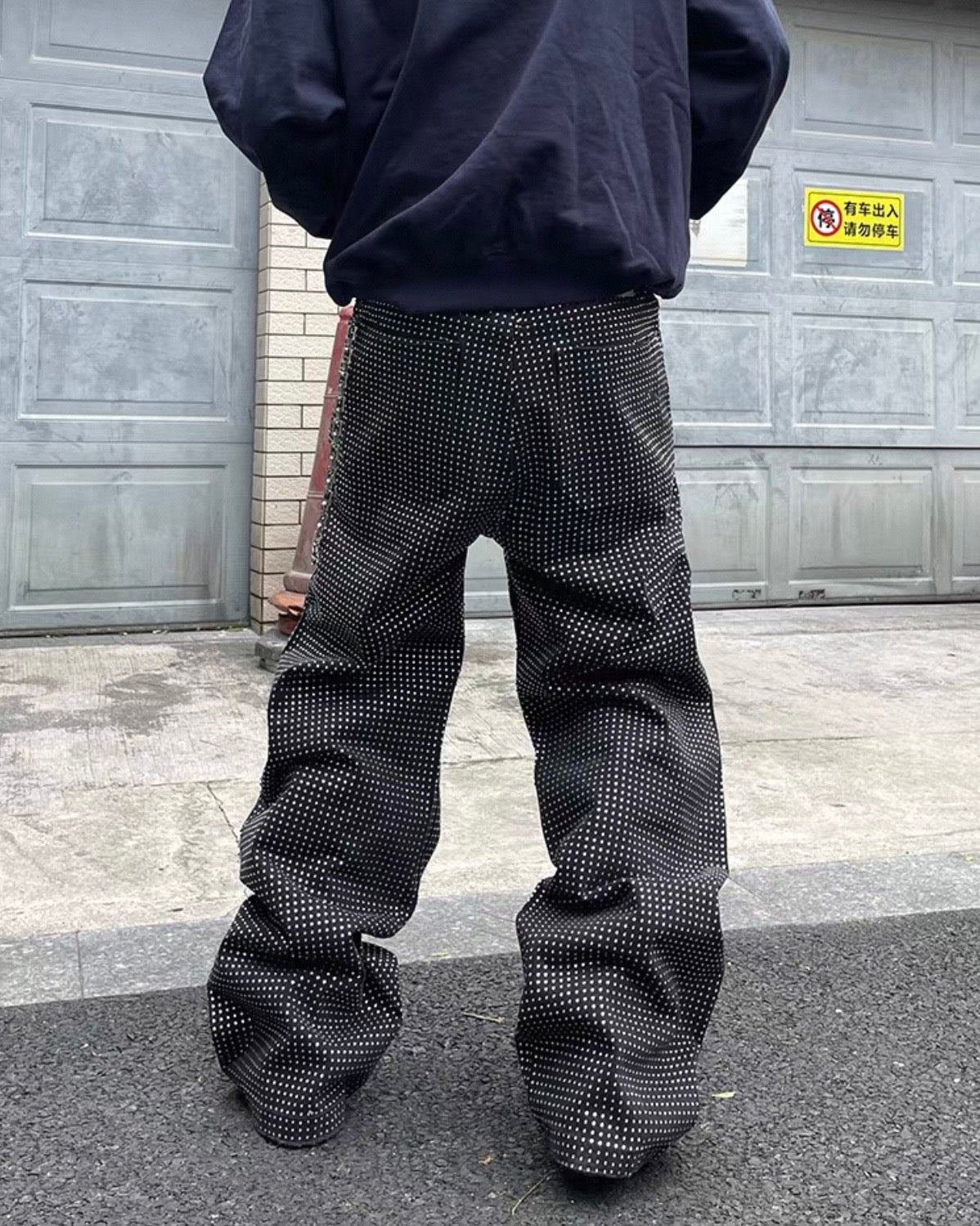 オーバードットデザインワイドデニム znk000092