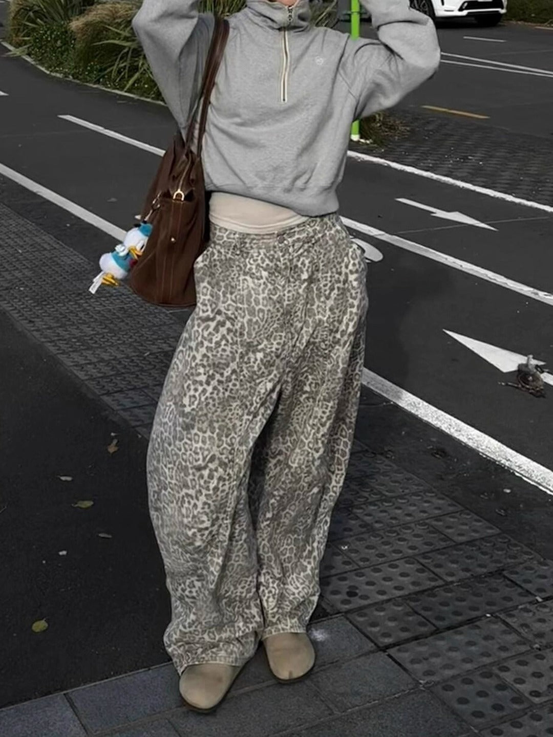 レオパードワイドデニムパンツ znk000179