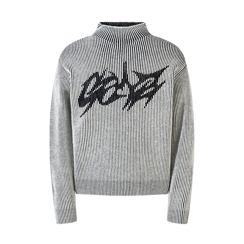 ミドルネックデザインニット znk000001