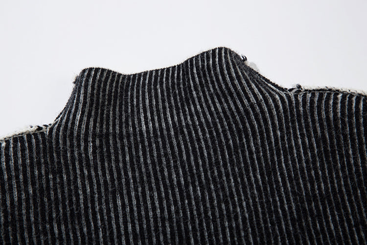 ミドルネックデザインニット znk000001